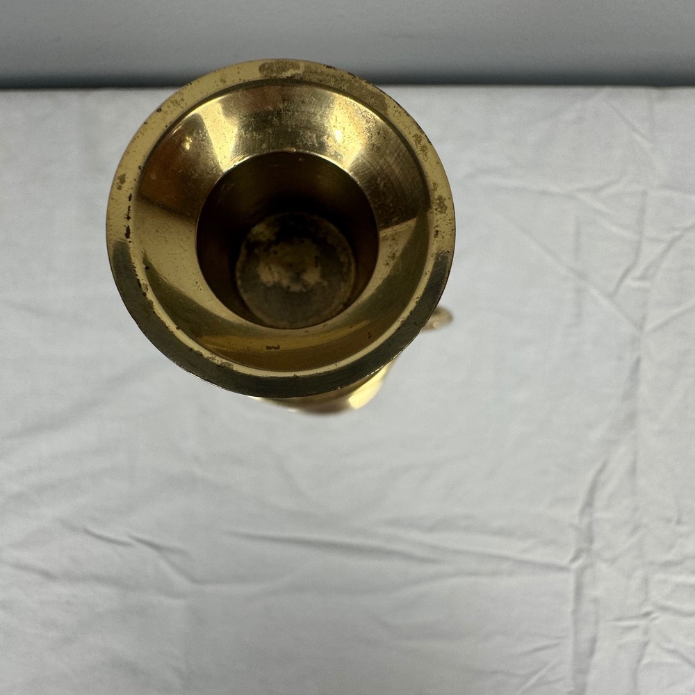 Hosley International Vintage Brass Heart Candlestick Holder 8in Made in India - Picture 5 of 8
